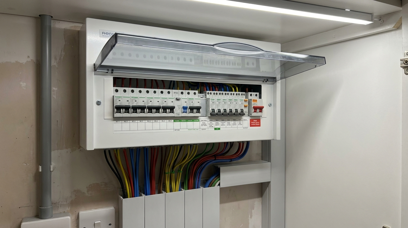 A new consumer unit (fuse board) installed by M.A.W. Electrical
