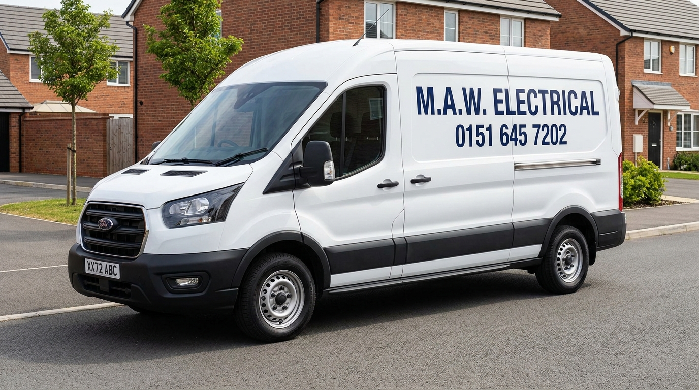 M.A.W. Electrical branded work van